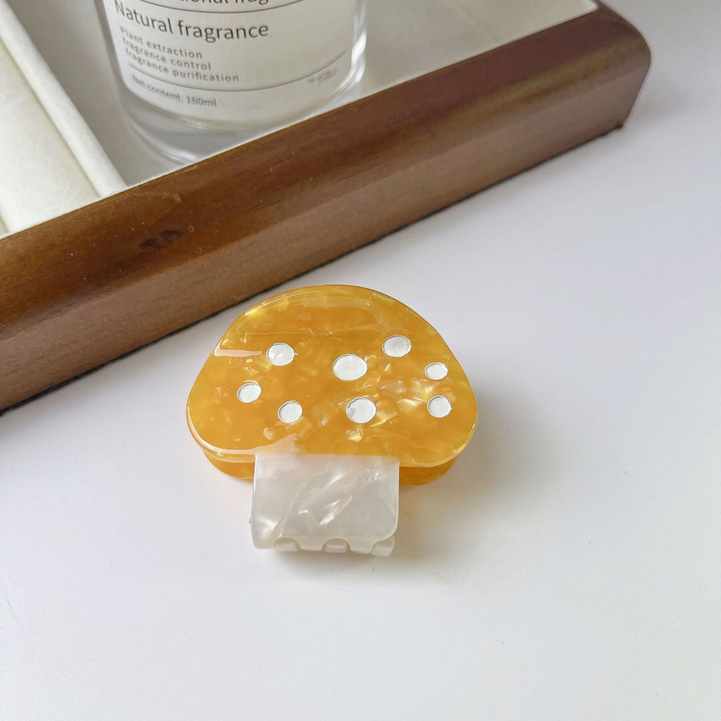 Mushroom Shaped Resin Hair Claw Clip - yellow