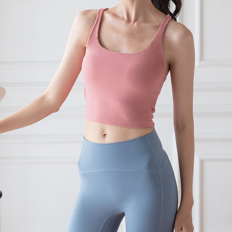 Ladder Back Longline Padded Workout Sports Bra