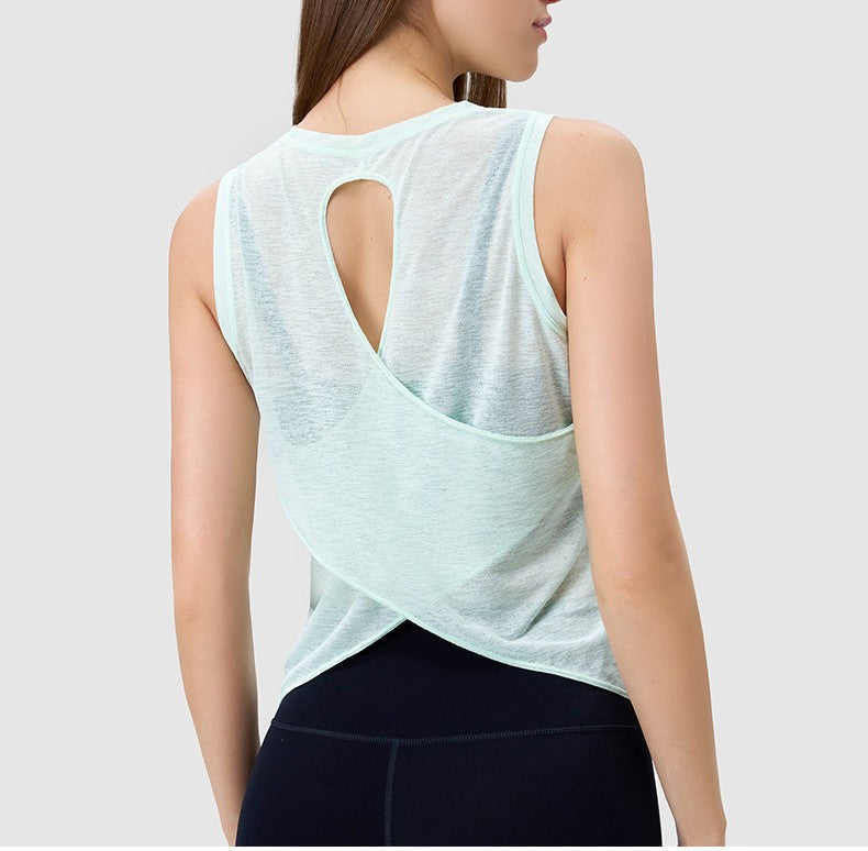 Open Cross Back Sleeveless Workout Tank