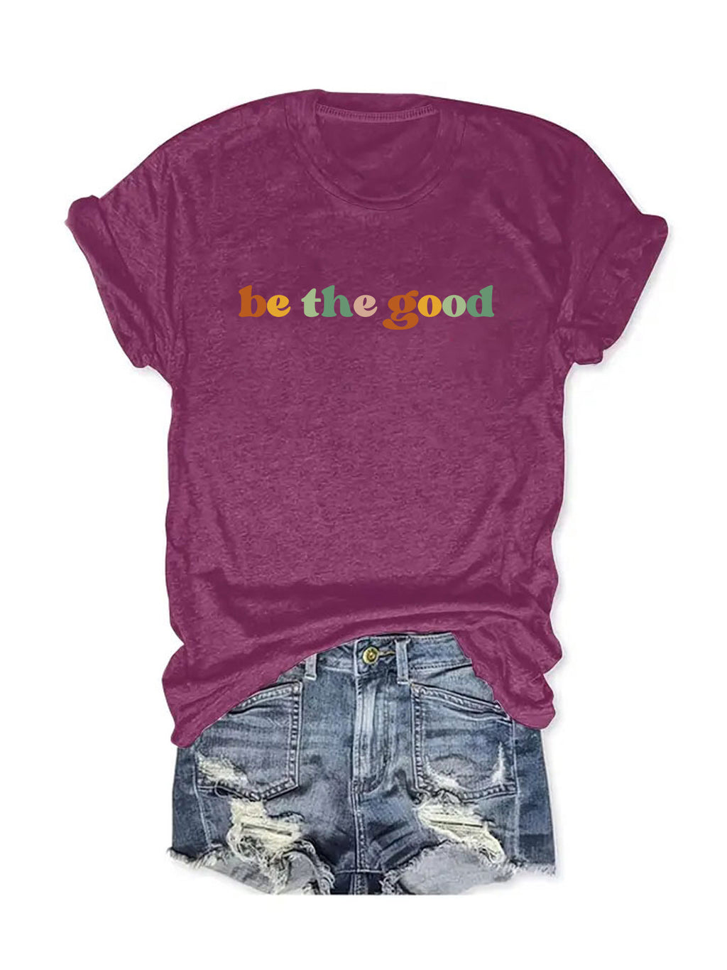 Be The Good Retro Slogan Tee - Berry