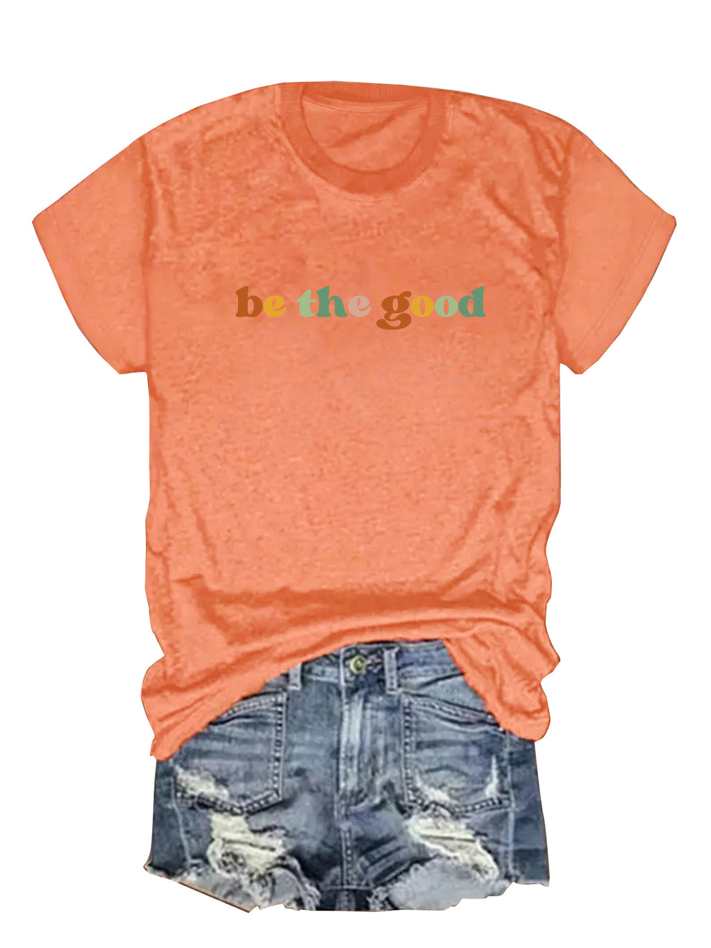 Be The Good Retro Slogan Tee - Orange