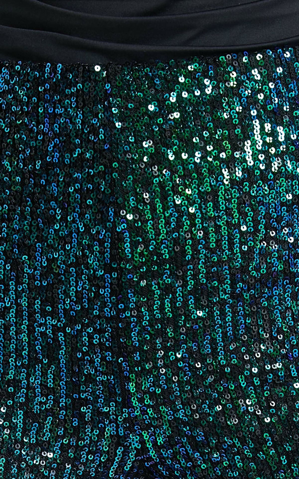 High Waist Sequin Flare Party Pants - Green - 3
