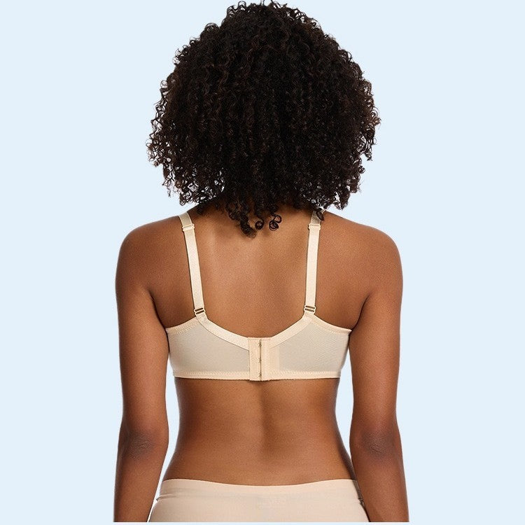 Sheer Dot Mesh Floral Lace Underwire Bra