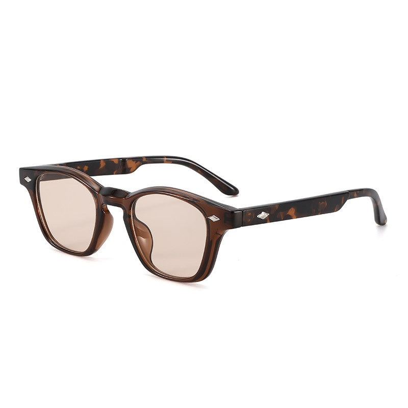 Rounded Square Frame Everyday Sunglasses - BROWN