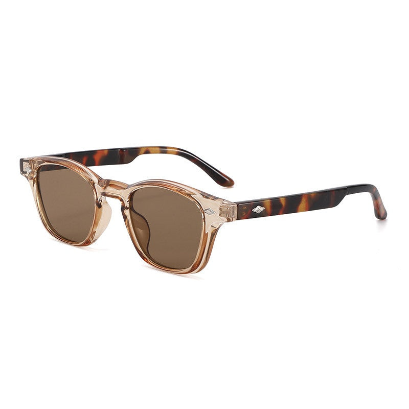 Rounded Square Frame Everyday Sunglasses - CHAMPAGNE