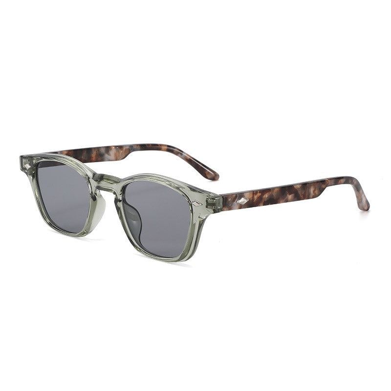 Rounded Square Frame Everyday Sunglasses - GREEN
