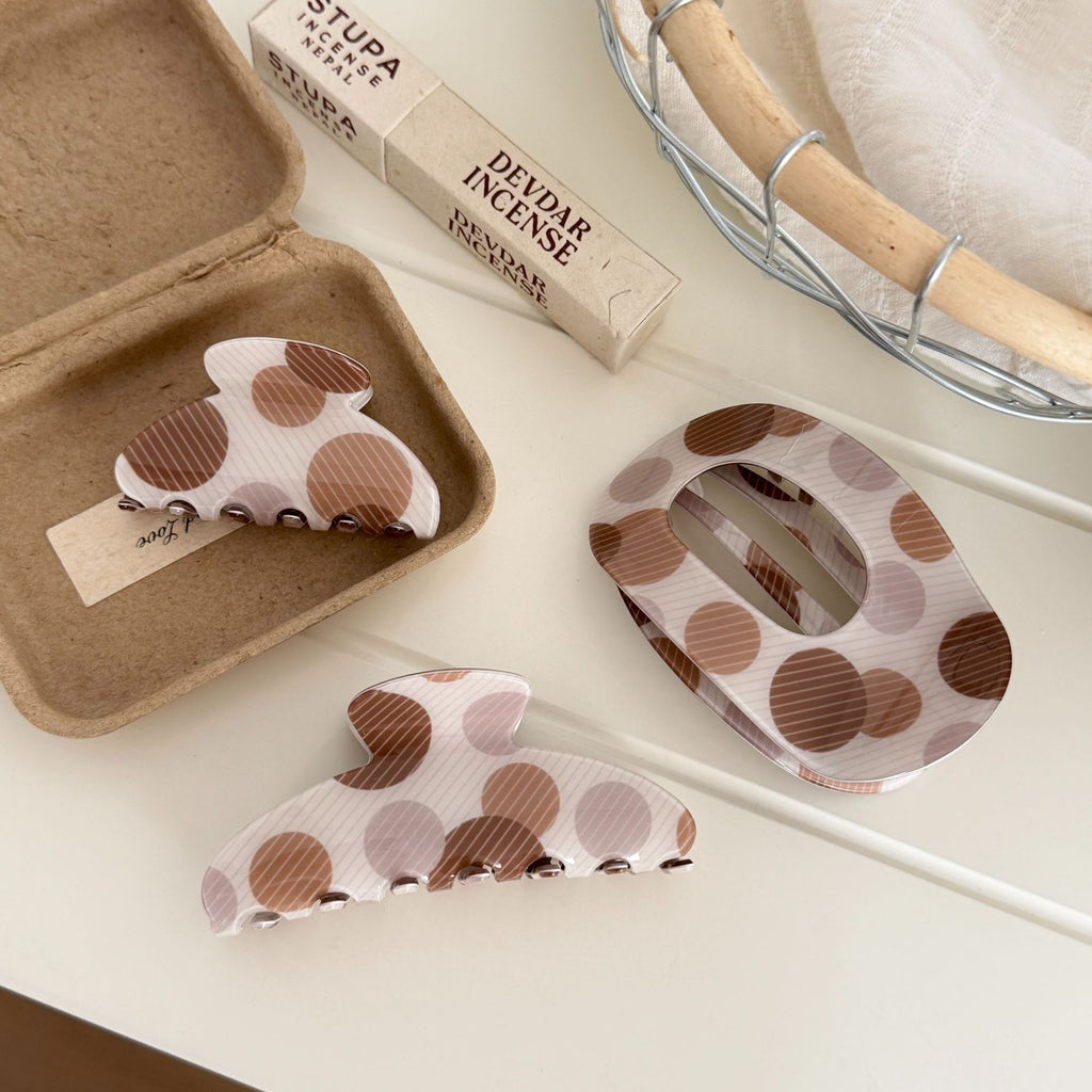 Polka Dot Hair Claw Clip in Three Shapes - view 1