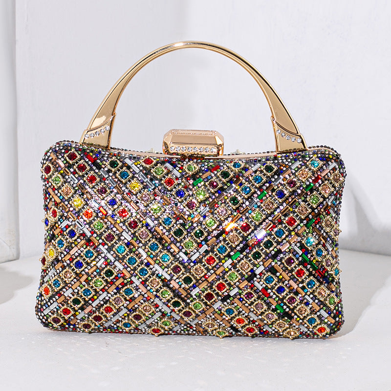 Rhinestone Embellished Evening Handbag - Multicolor