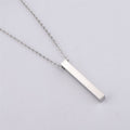Vertical Bar Pendant Chain Necklace - Steel