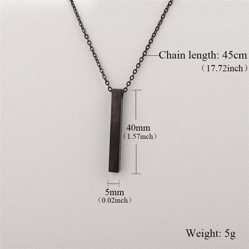 Vertical Bar Pendant Chain Necklace - view 1