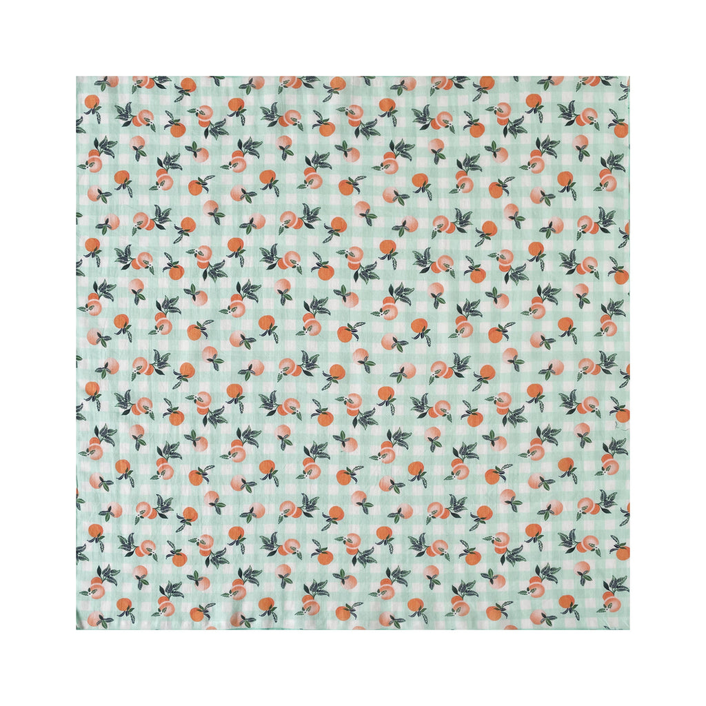 Retro Check And Paisley Cotton Bandana - Orange