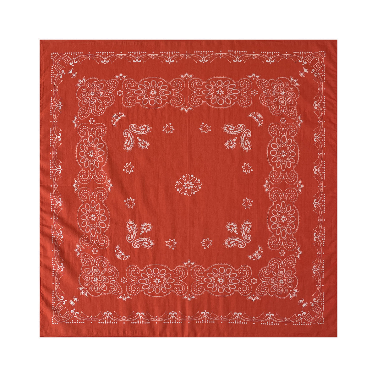 Retro Check And Paisley Cotton Bandana - Red