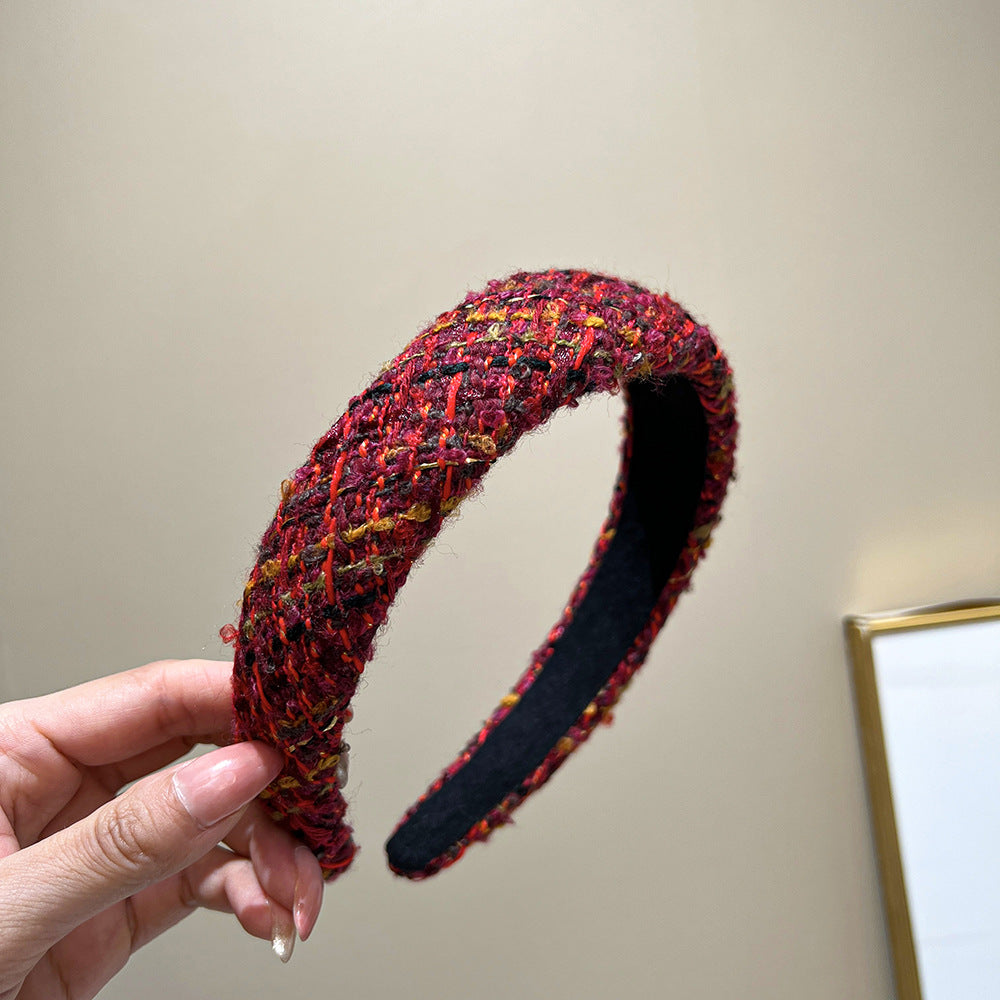 Textured Tweed Padded Wide Headband - NO01