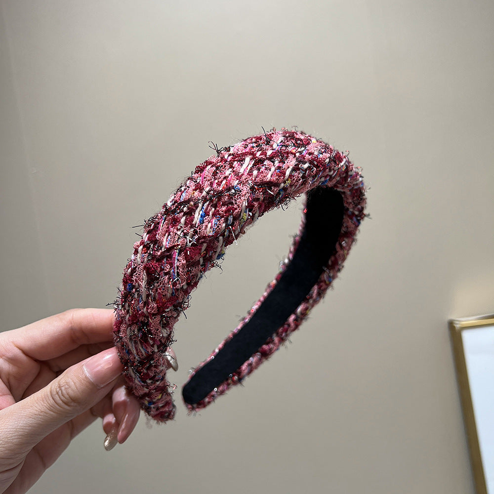 Textured Tweed Padded Wide Headband - NO02