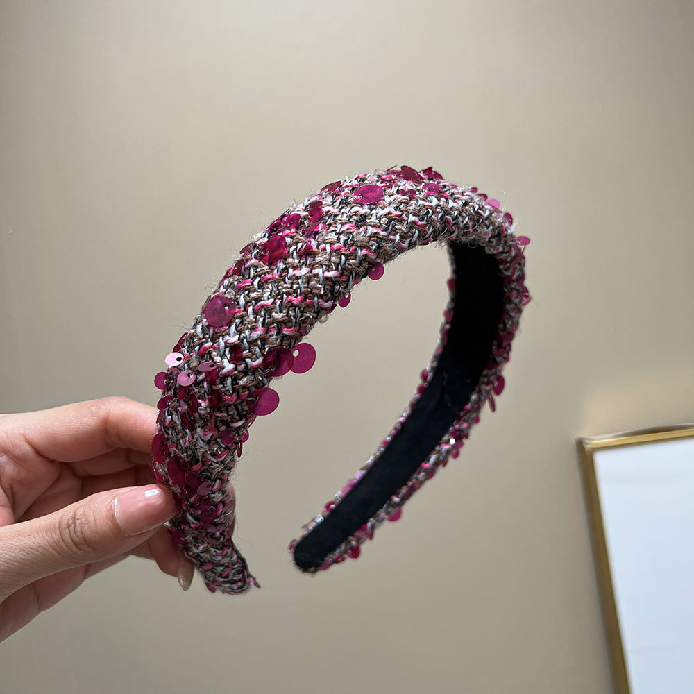 Textured Tweed Padded Wide Headband - NO03