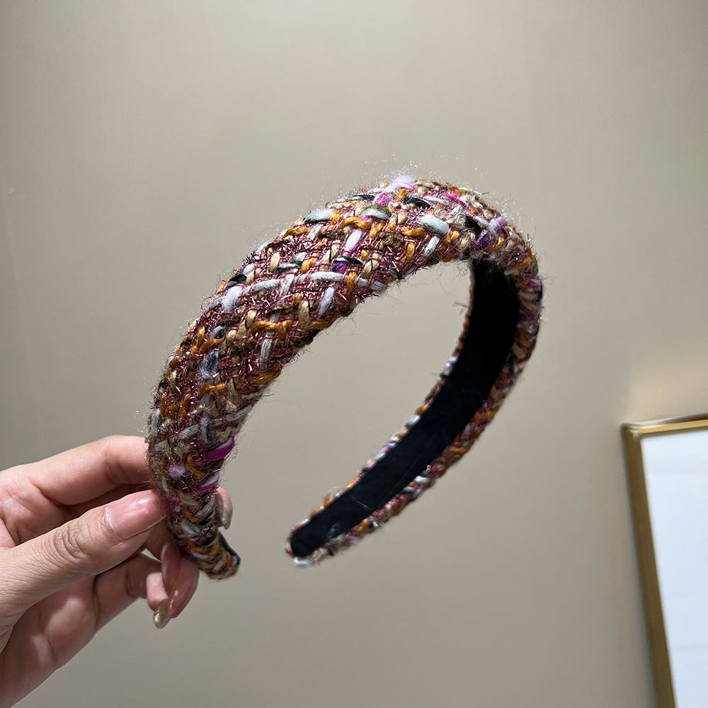 Textured Tweed Padded Wide Headband - NO04