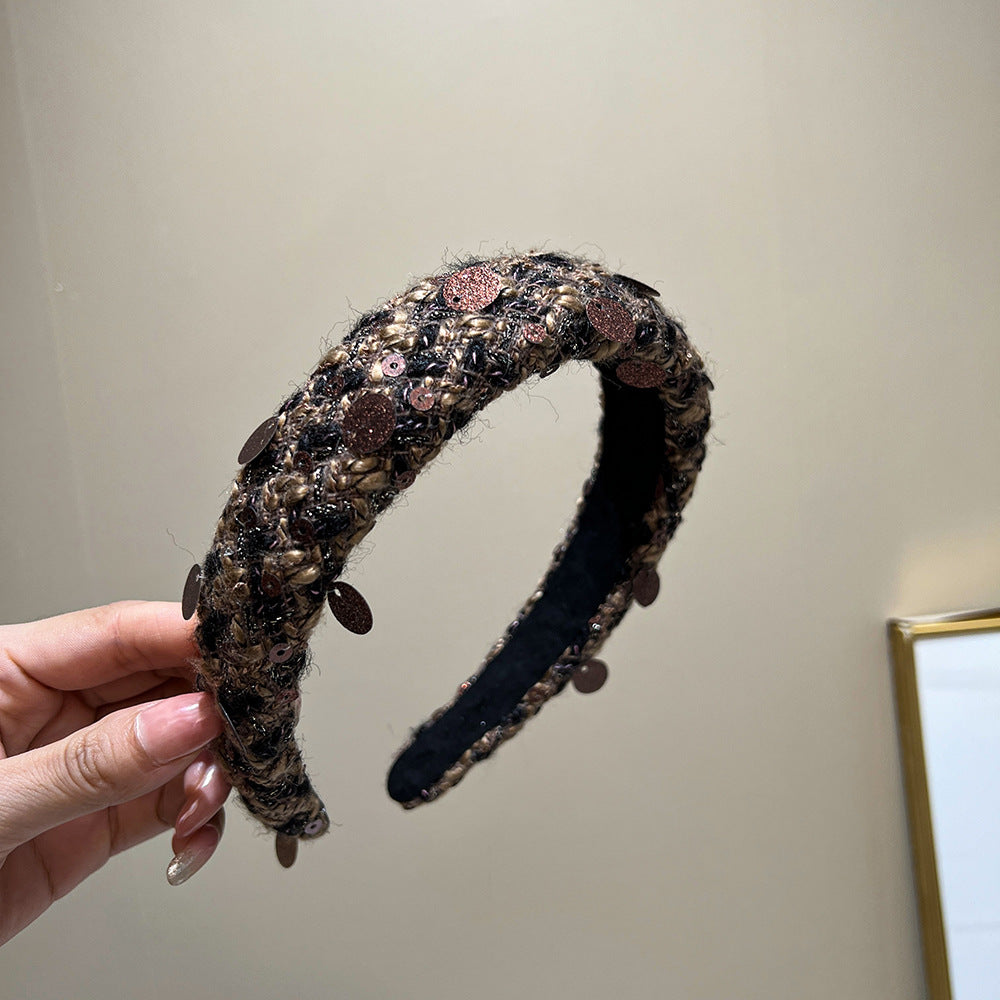 Textured Tweed Padded Wide Headband - NO09