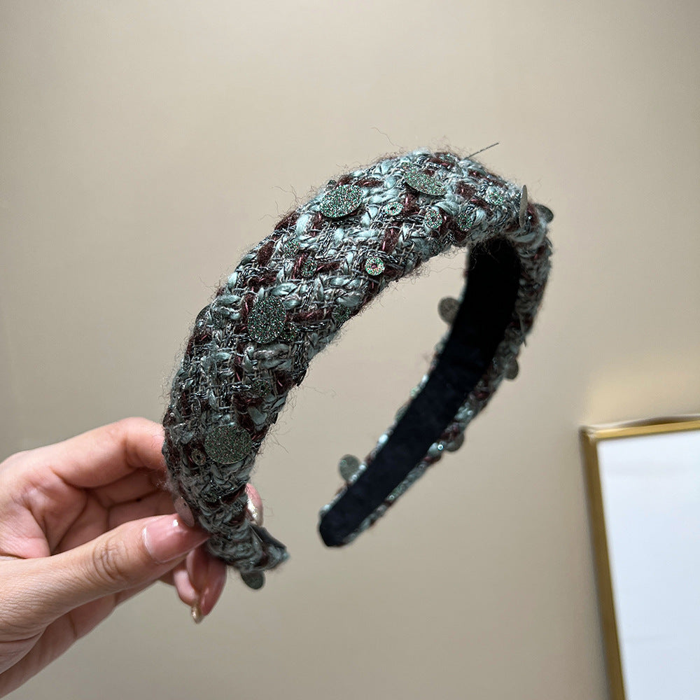 Textured Tweed Padded Wide Headband - NO10