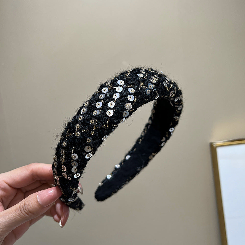 Textured Tweed Padded Wide Headband - NO13