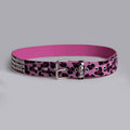 Pyramid Studded Animal Print Faux Leather Belt - Purple