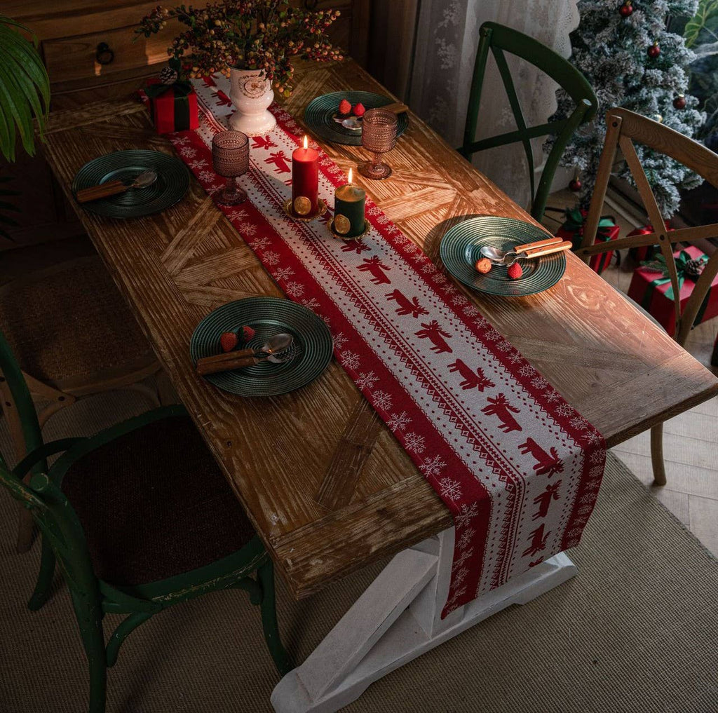 Christmas Table Runner With Reindeer or Santa Print