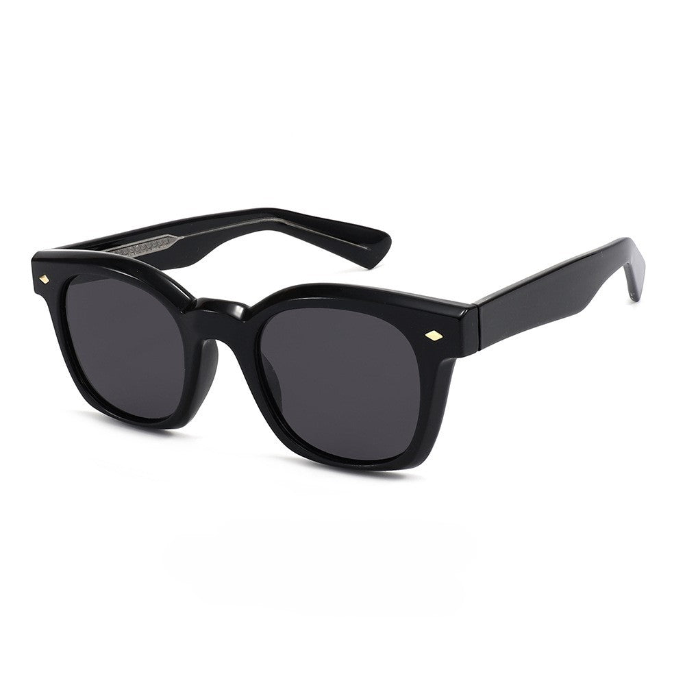 Two Tone Rounded Square Sunglasses - Black