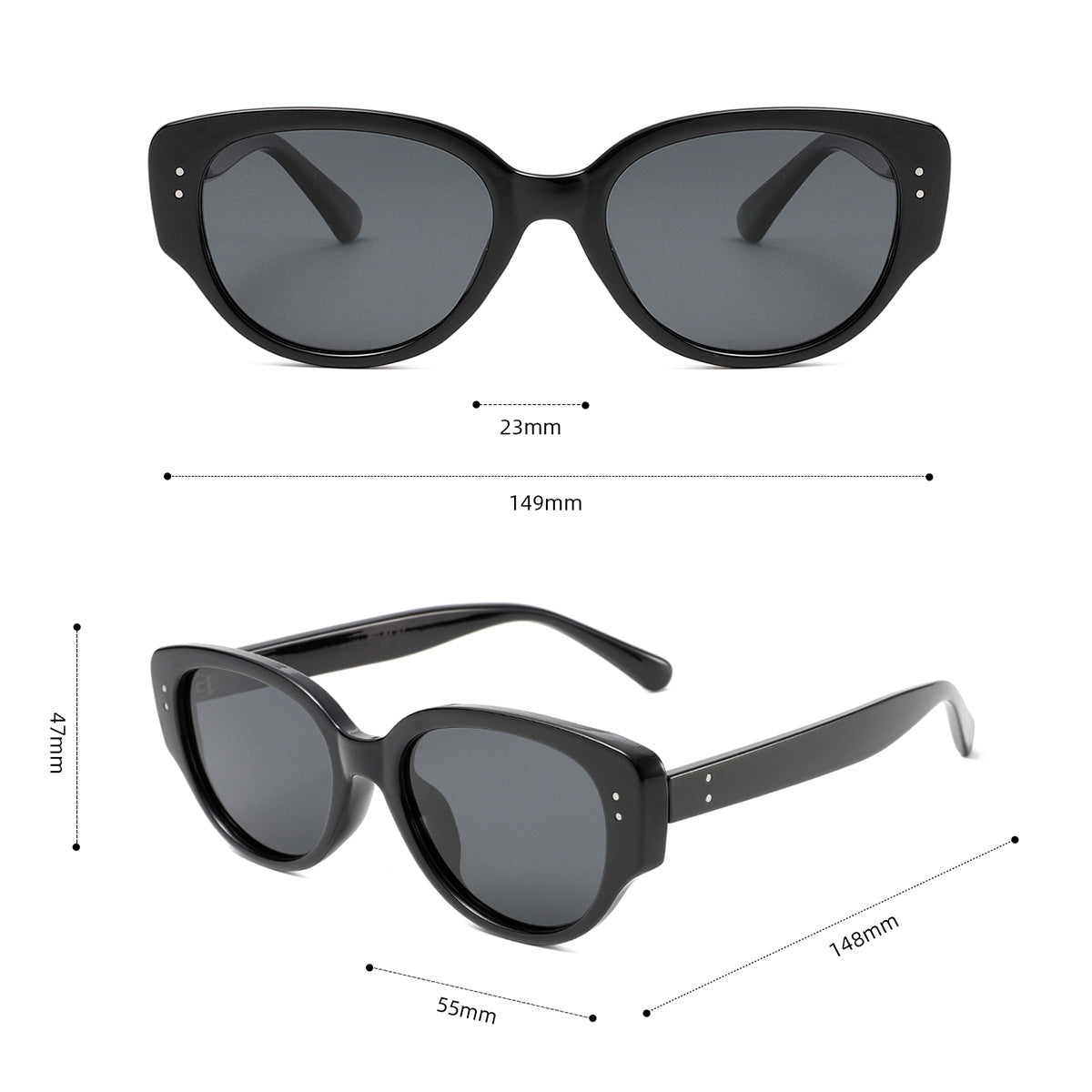 Polarized Oval Cat Eye Sunglasses - view 1