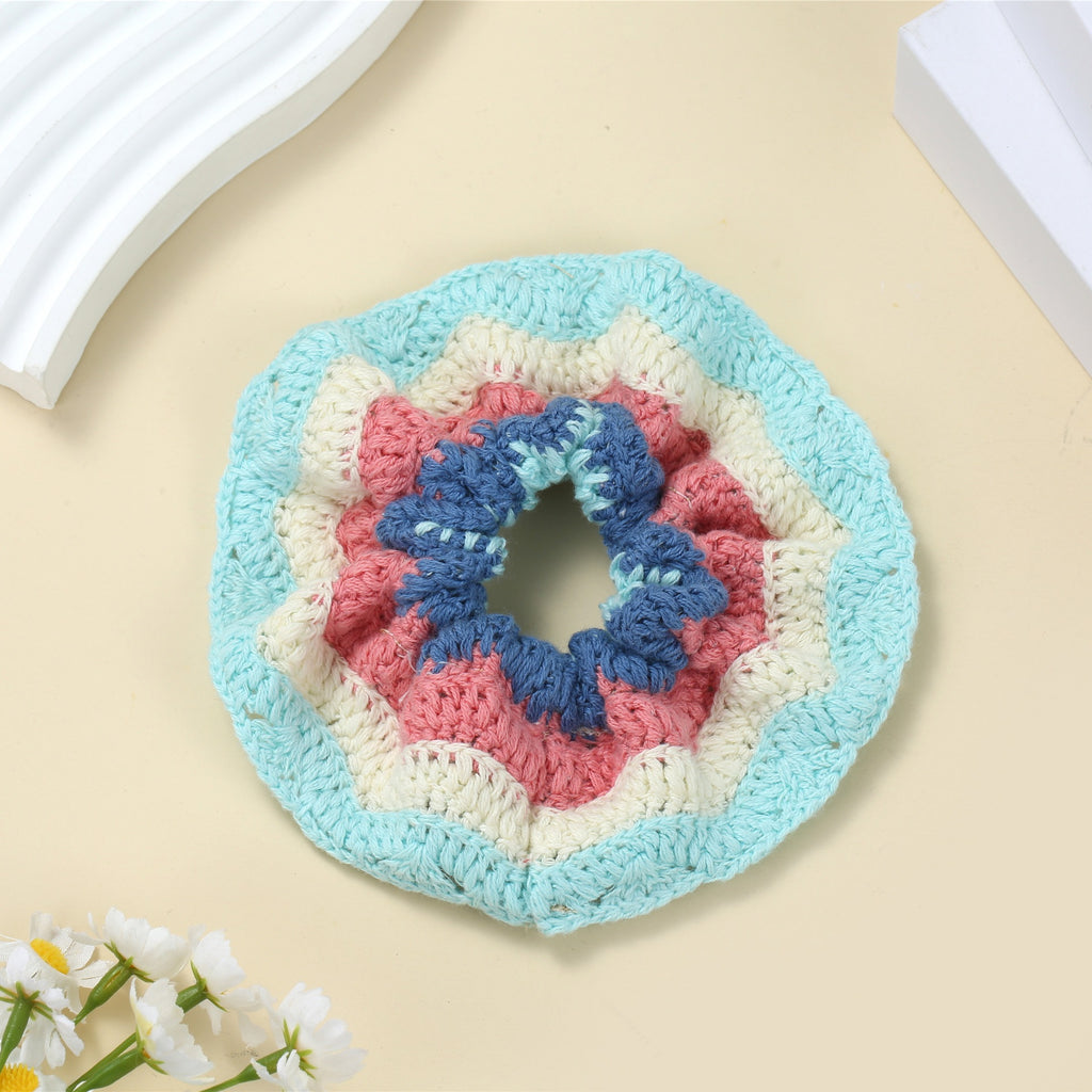 Crochet Blossom Scrunchie Hair Tie - C3