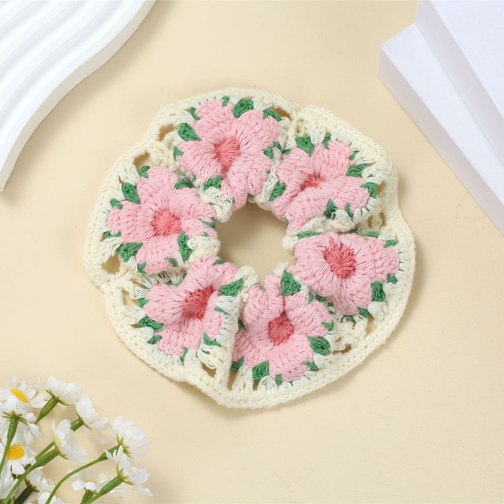 Crochet Blossom Scrunchie Hair Tie - C5