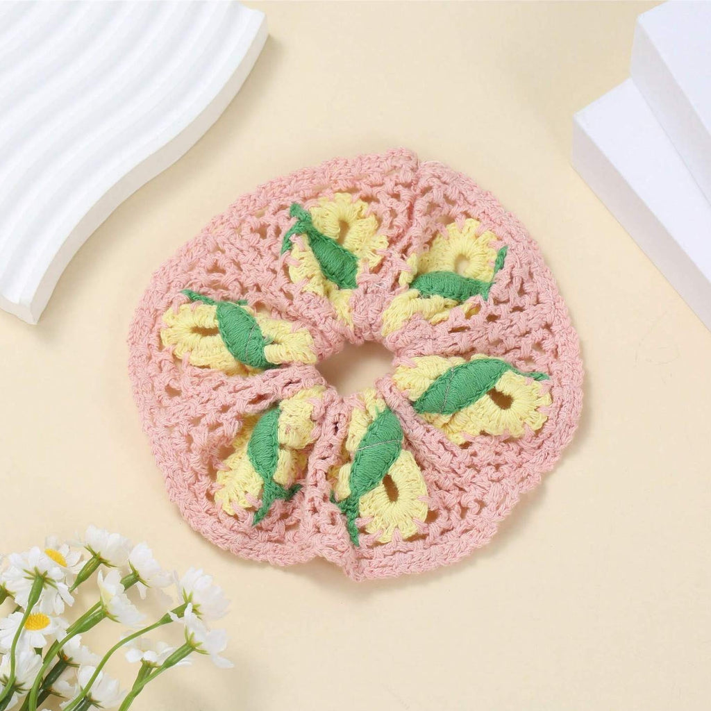 Crochet Blossom Scrunchie Hair Tie - C8