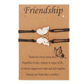 Butterfly Charm Friendship Bracelet Set For Two - Gold