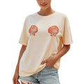 Twin Scallop Shell Print Short Sleeve Tee - Apricot