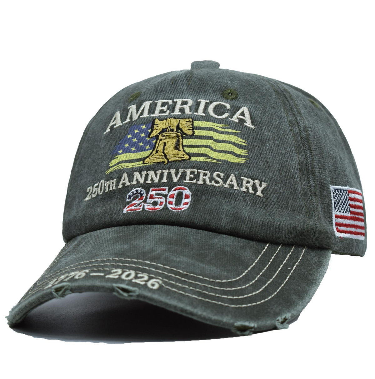 Vintage Washed Liberty Bell Ball Cap - Green