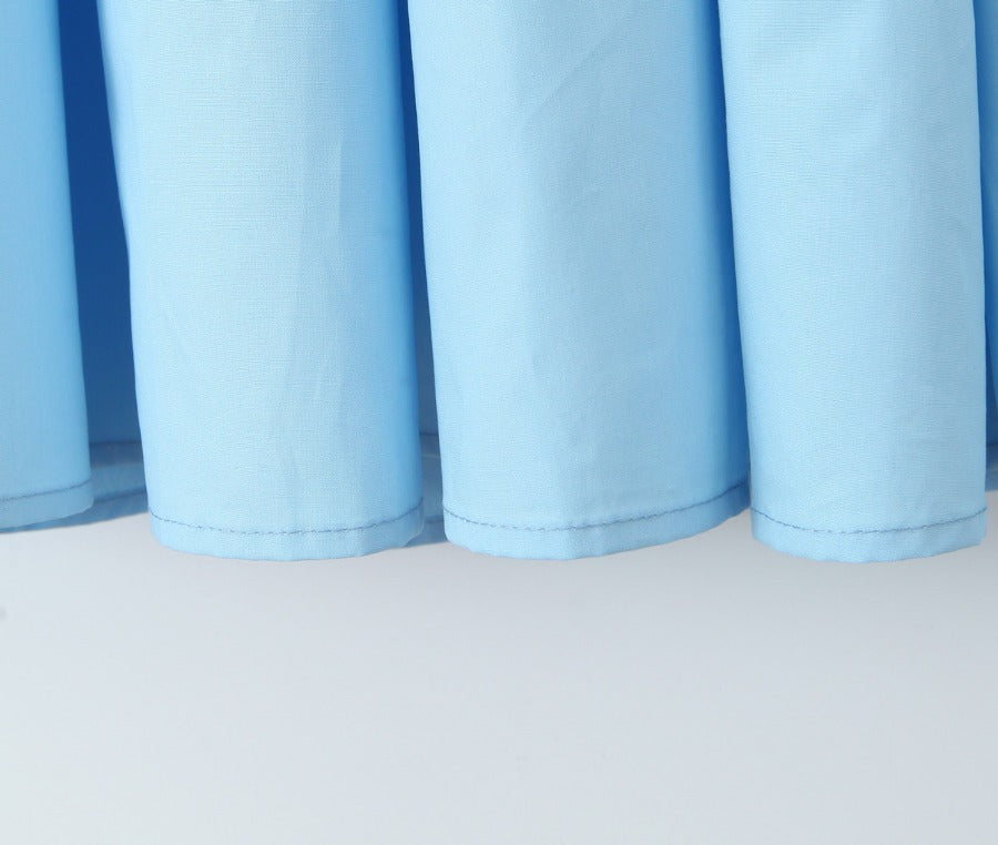 Bandeau Neckline Full Skirt Midi Party Dress - Blue - 3