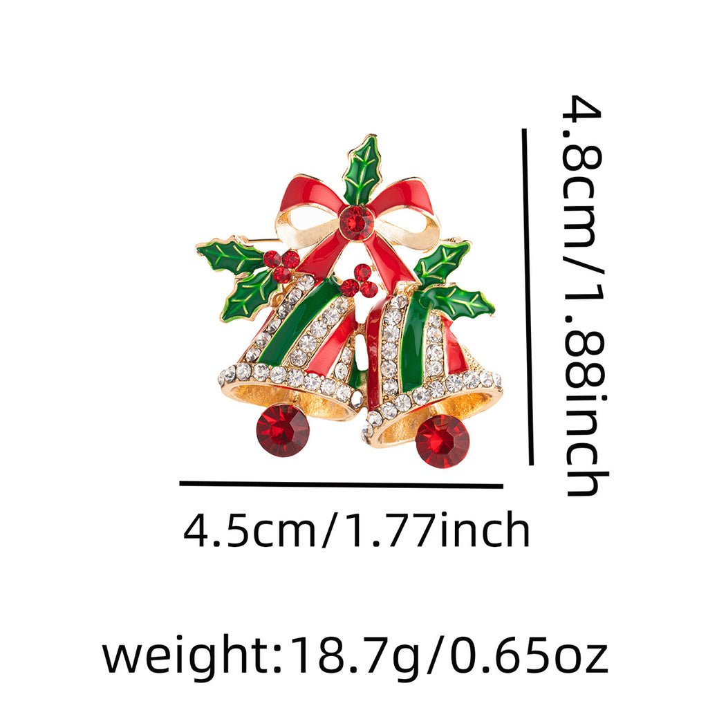 Festive Sleigh Boots and Bells Brooch - Bell - 1