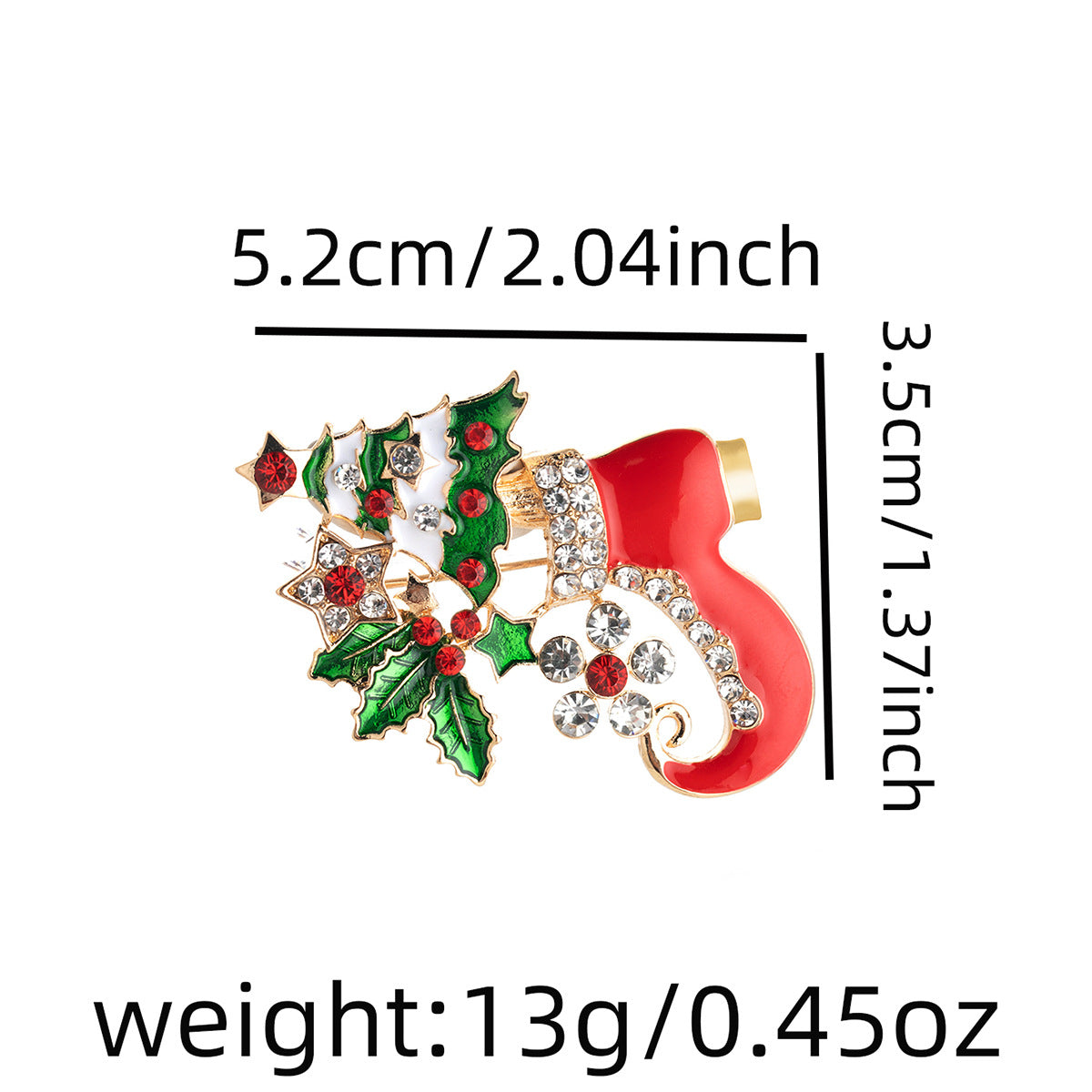 Festive Sleigh Boots and Bells Brooch - Boots - 1