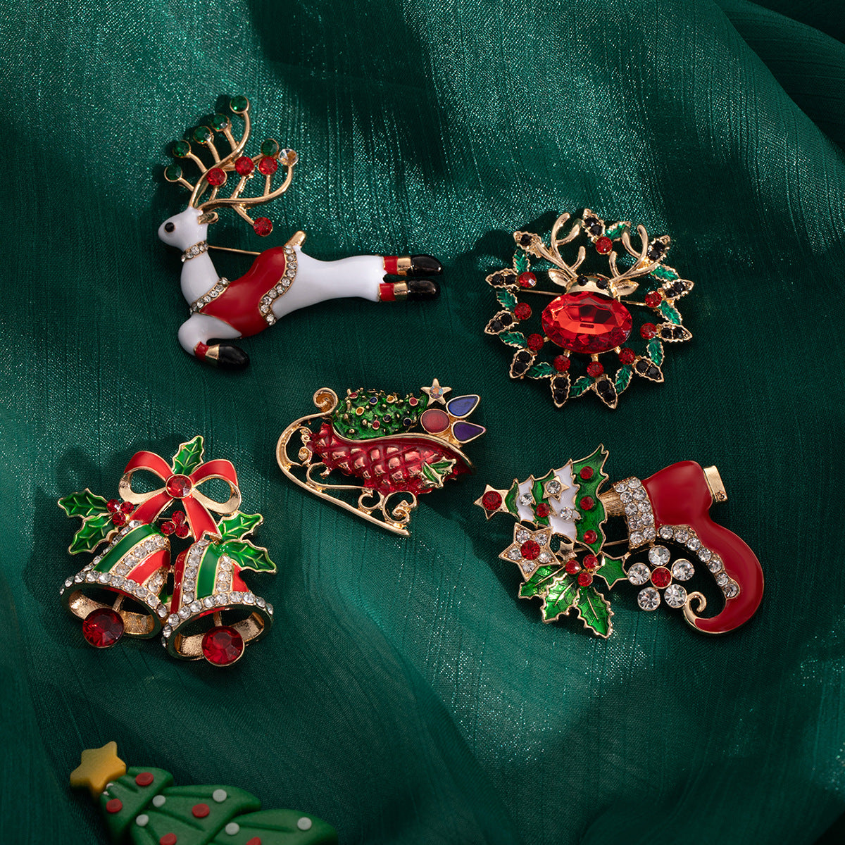 Festive Sleigh Boots and Bells Brooch - Boots - 2
