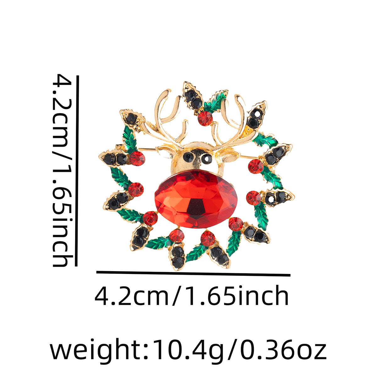 Festive Sleigh Boots and Bells Brooch - Deer - 1