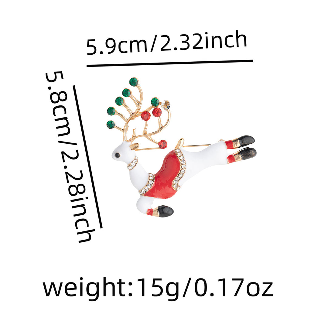 Festive Sleigh Boots and Bells Brooch - Elk - 1