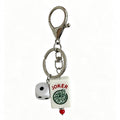 Game Night Mahjong Dice Keychain Charm - Red