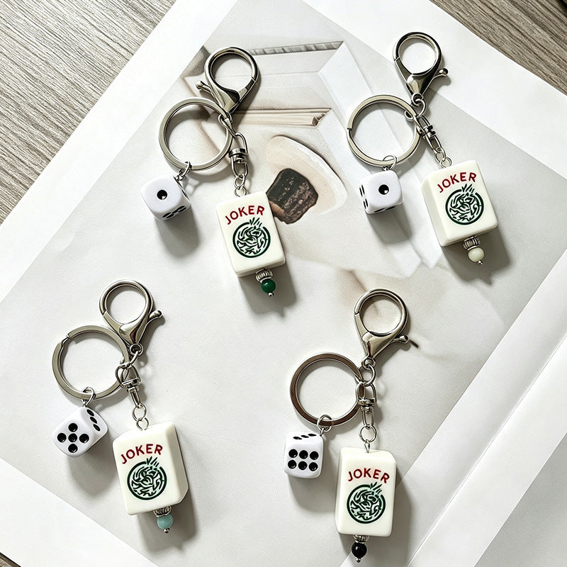 Game Night Mahjong Dice Keychain Charm