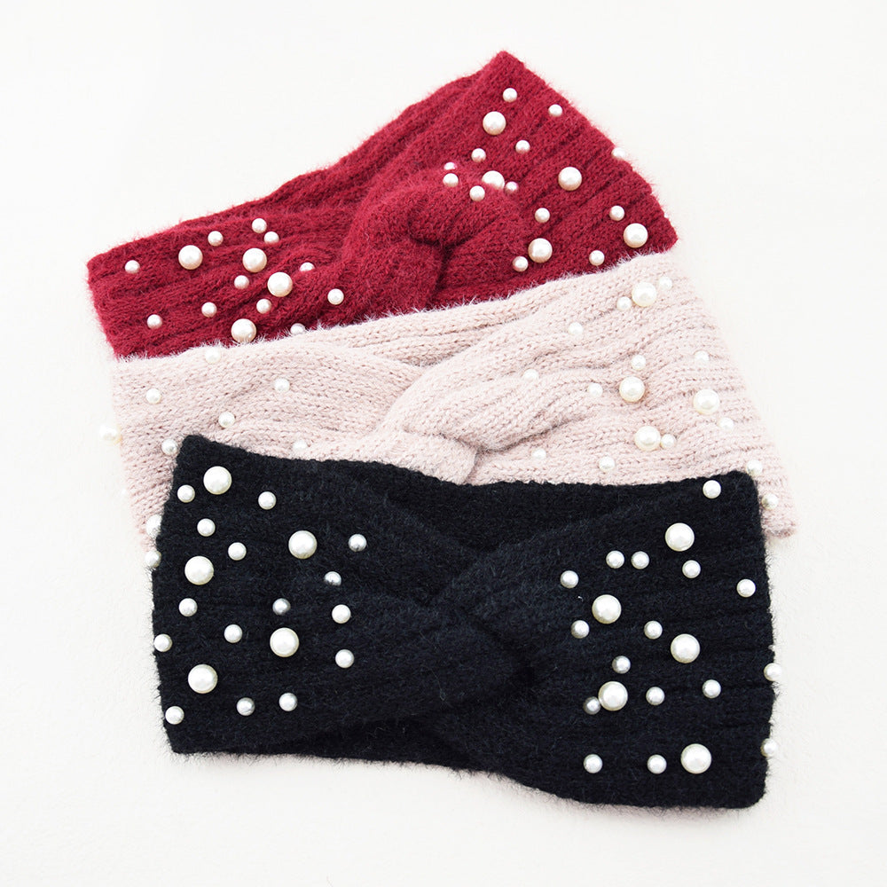 Pearl Embellished Twist Knot Knit Headband - view 2