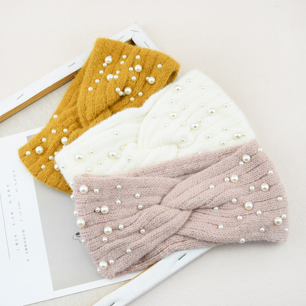 Pearl Embellished Twist Knot Knit Headband - view 3