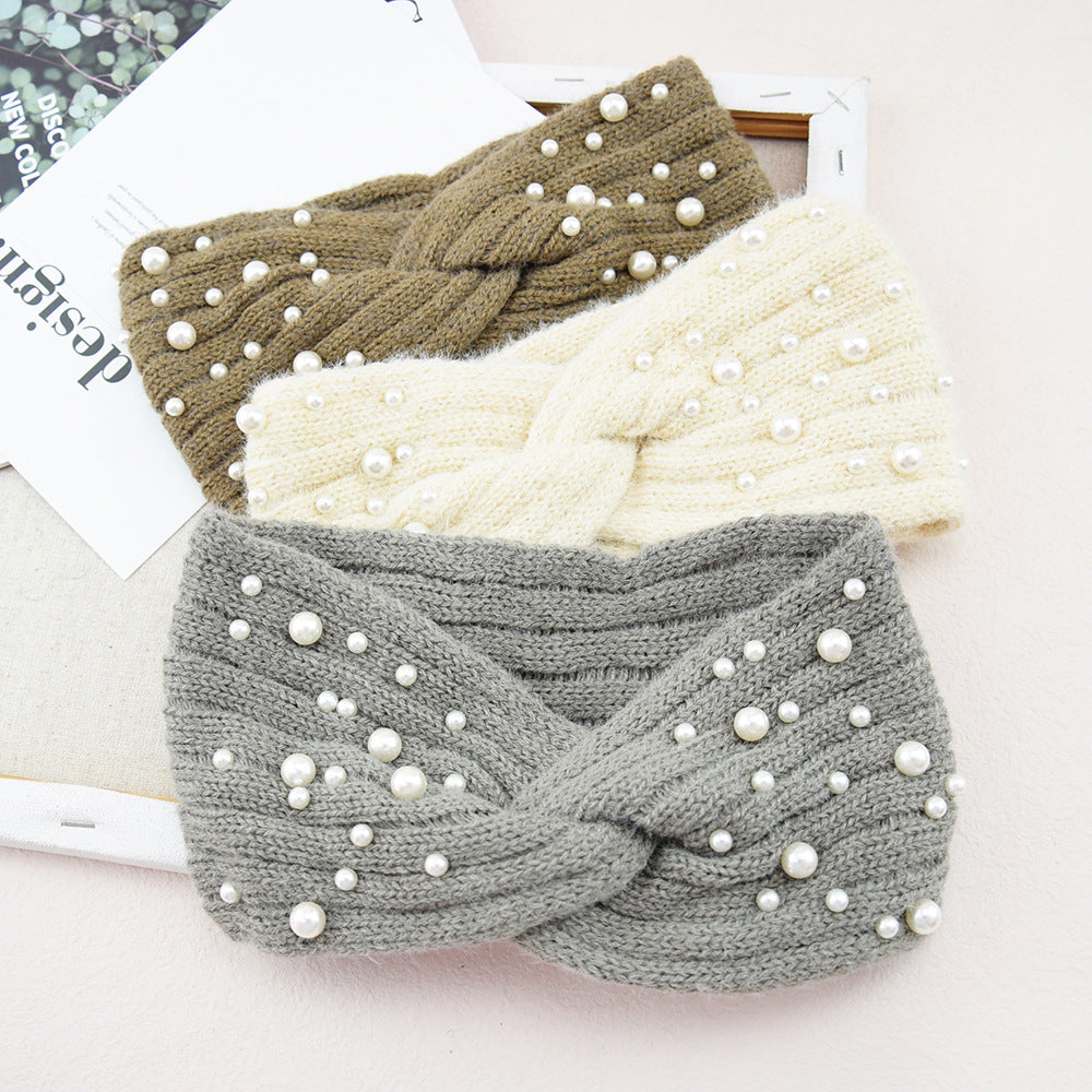 Pearl Embellished Twist Knot Knit Headband - view 4
