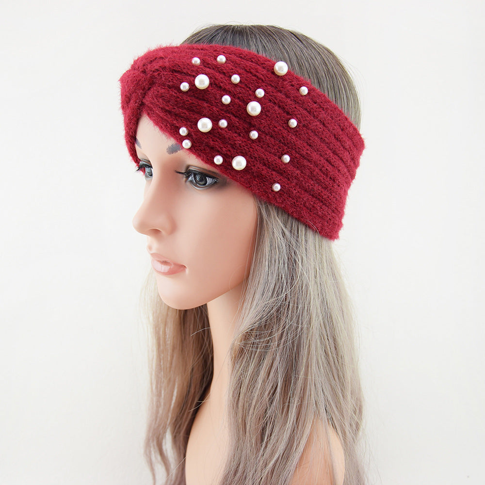 Pearl Embellished Twist Knot Knit Headband - view 5