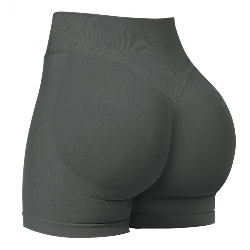 Seamless Scrunch Butt High Waist Workout Shorts - Charcoal