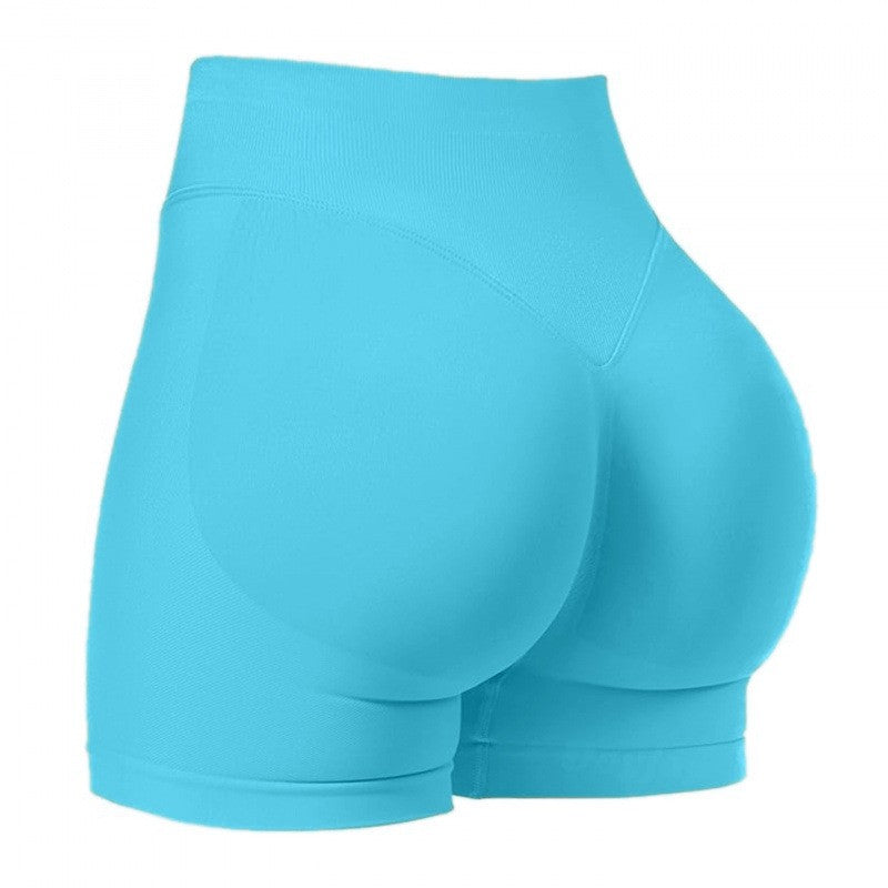 Seamless Scrunch Butt High Waist Workout Shorts - Glacier Blue