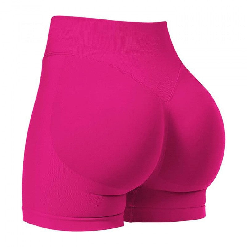 Seamless Scrunch Butt High Waist Workout Shorts - Hot Pink