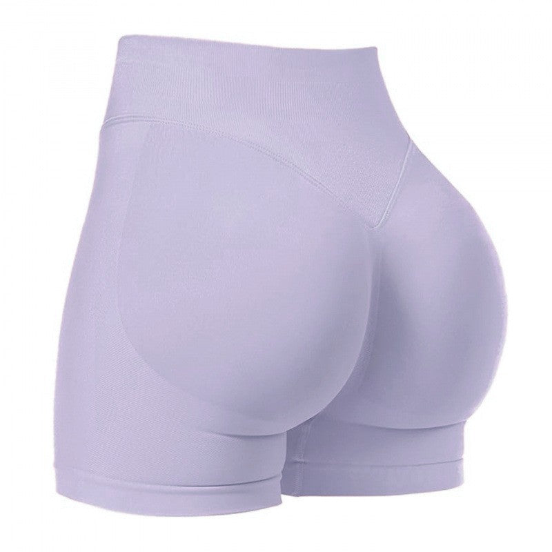 Seamless Scrunch Butt High Waist Workout Shorts - Lilac