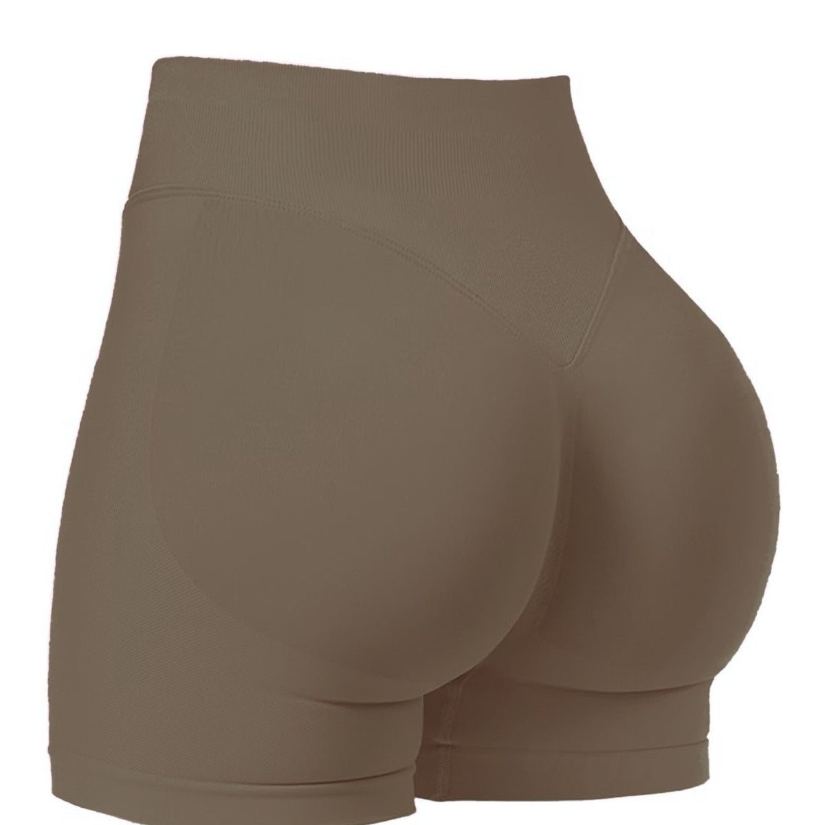 Seamless Scrunch Butt High Waist Workout Shorts - Mocha